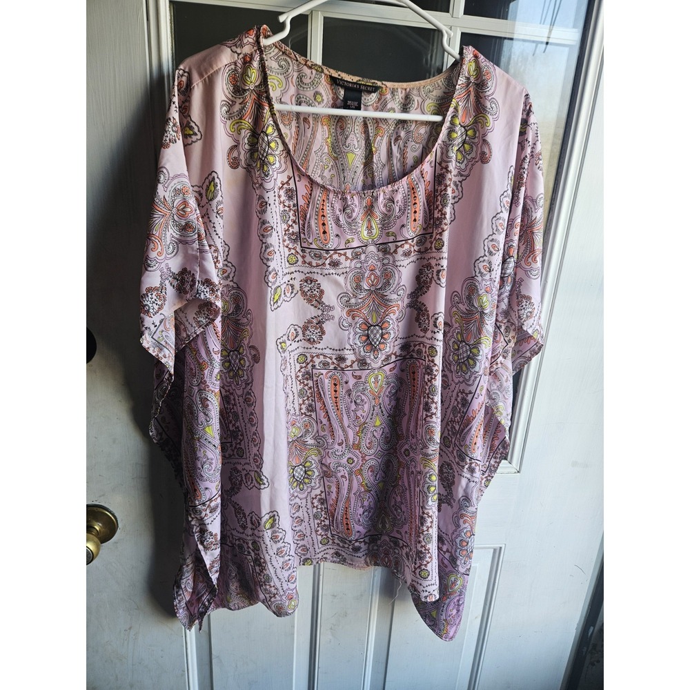 Victoria's Secret Size Large Boho Bohemian Poncho Ruana Cape Sewn Sleeves Pink